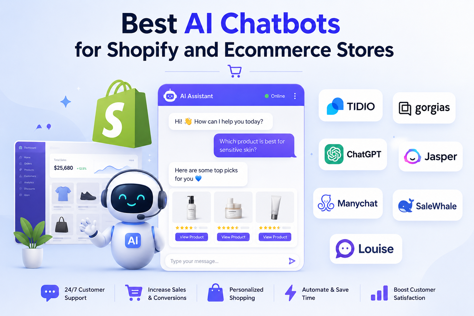 Best AI Chatbots for Shopify and Ecommerce Stores