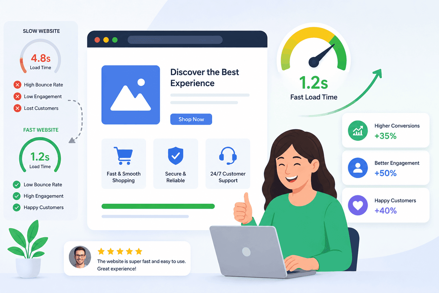 Website Speed and Customer Experience Website speed improving customer experience